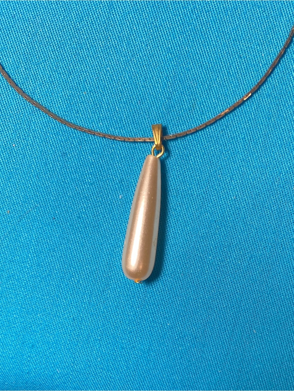 Teardrop Pearl Pendant Necklace Sterling Silver chain